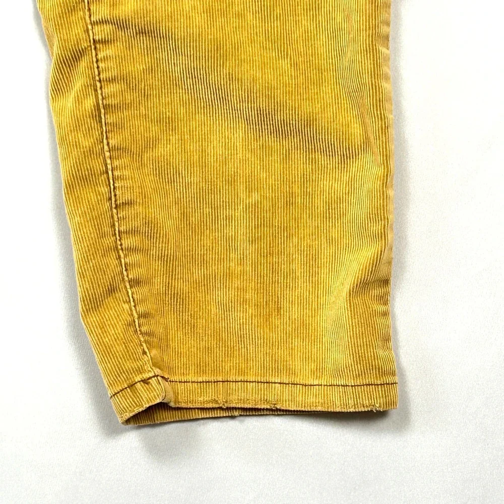 Free People Corduroy Overalls Womens 29 Straight Leg Distressed Mustard Yellow
